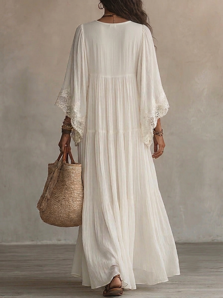 Éliane™ | Robe Chiffon Ivoire