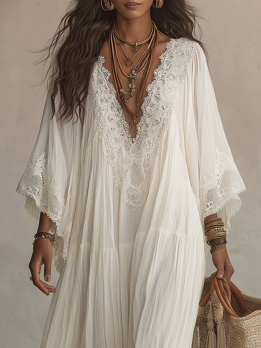 Éliane™ | Robe Chiffon Ivoire