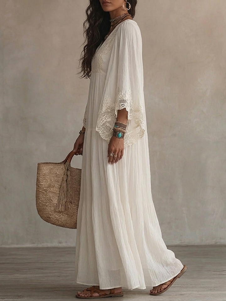 Éliane™ | Robe Chiffon Ivoire