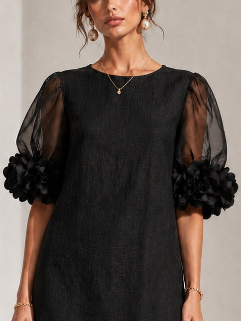 Céline™ | Robe courte élégante à manches fleuries