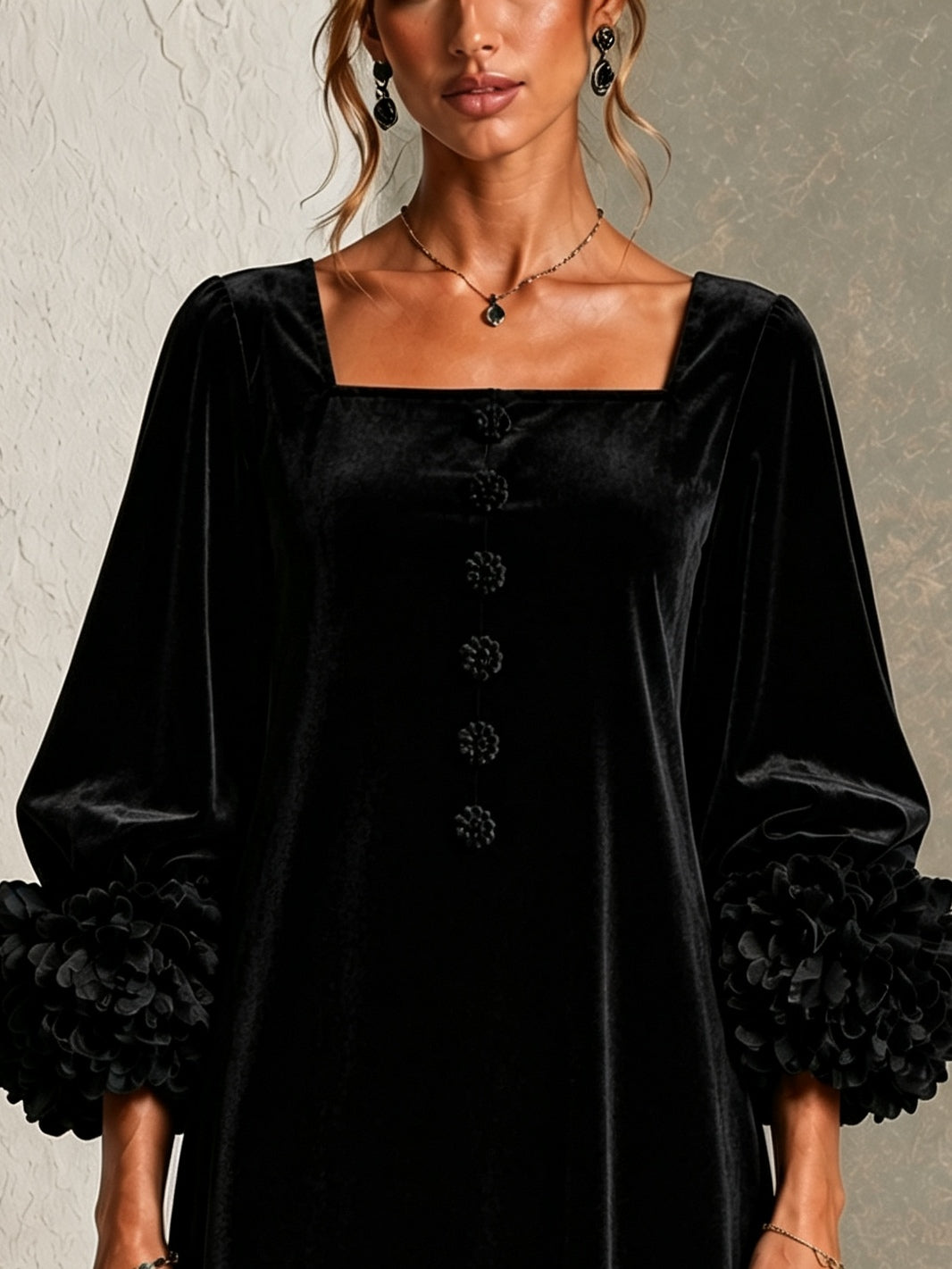 Éléonore™ | Robe courte élégante à manches bouffantes