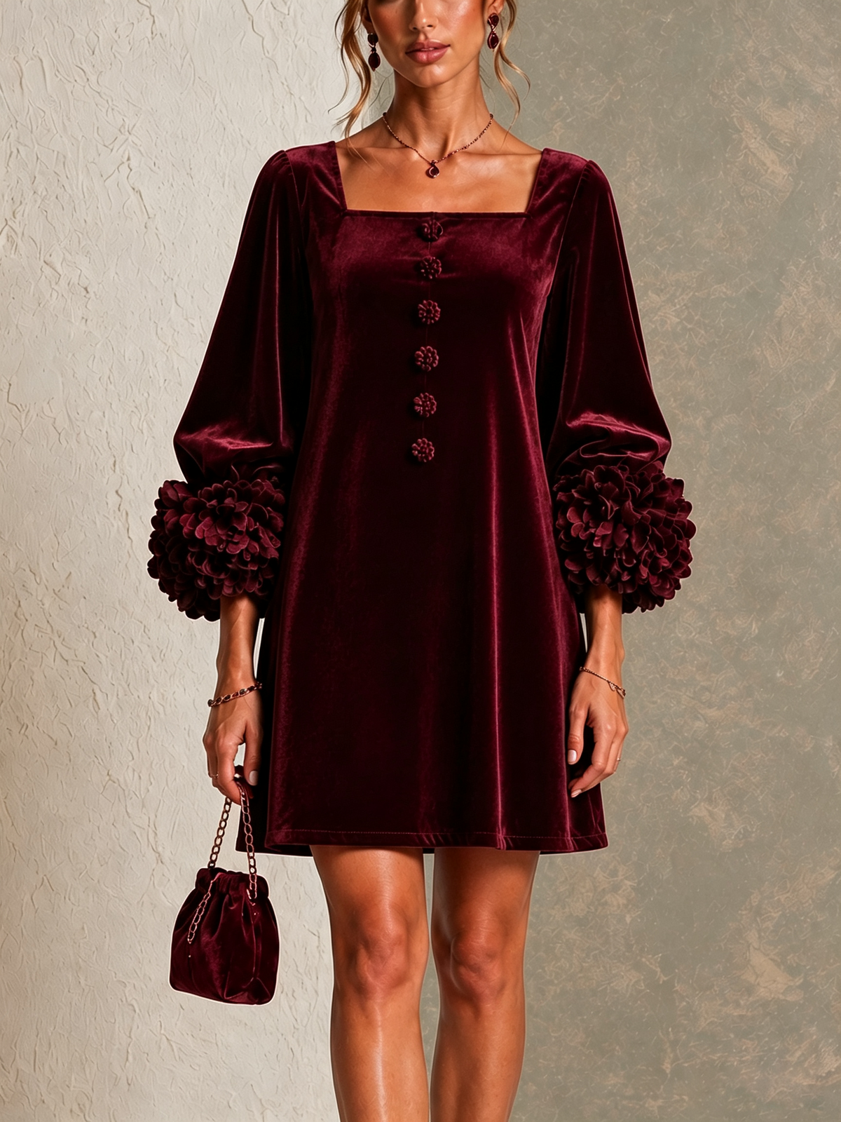 Éléonore™ | Robe courte élégante à manches bouffantes