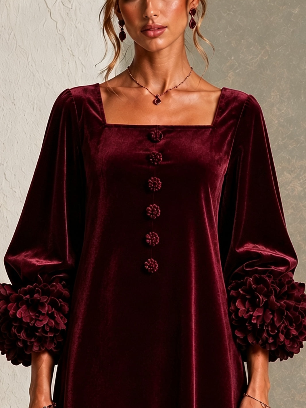 Éléonore™ | Robe courte élégante à manches bouffantes