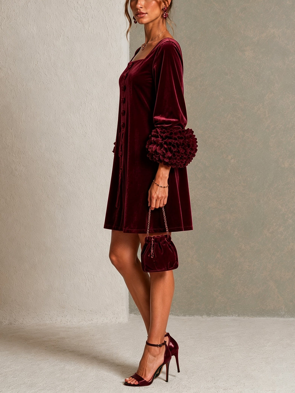 Éléonore™ | Robe courte élégante à manches bouffantes