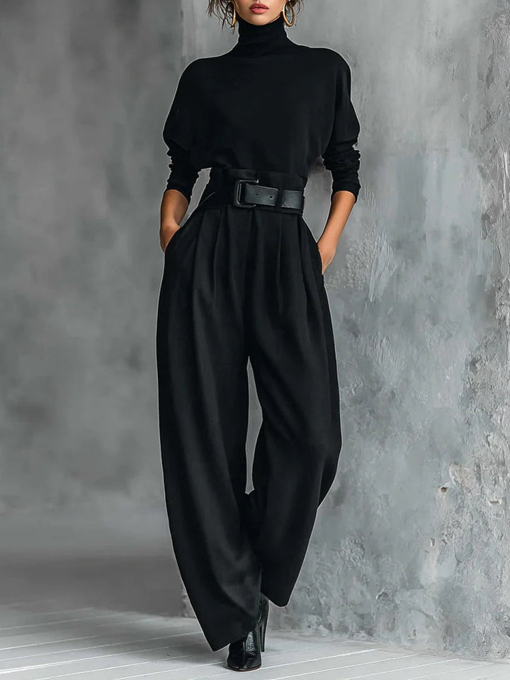 Ensemble col roulé et pantalon droit