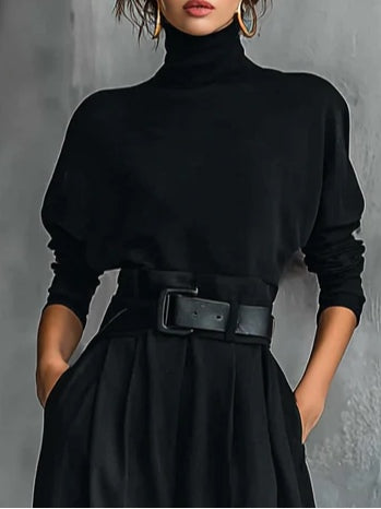 Ensemble col roulé et pantalon droit