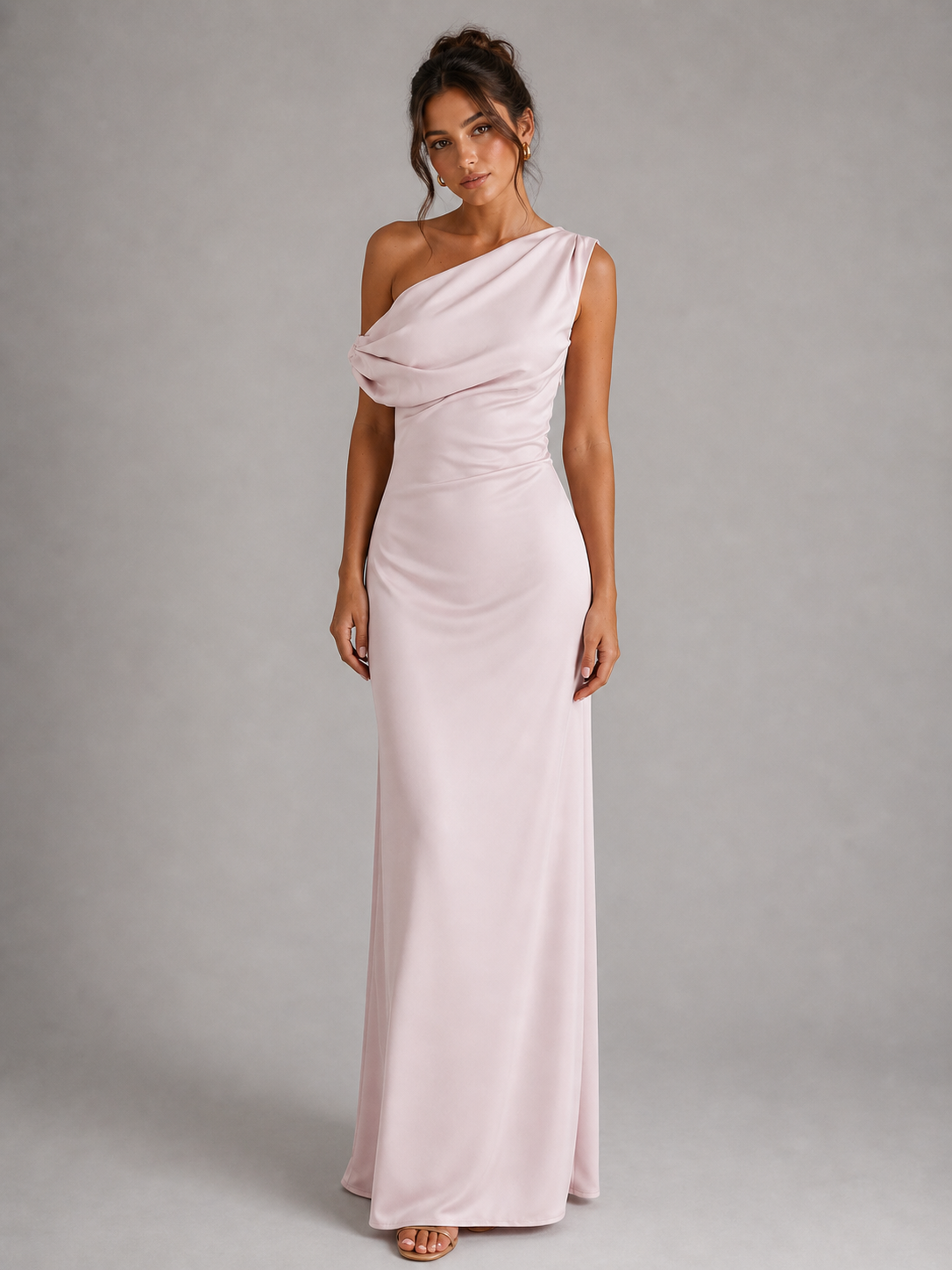 CIELA - ROBE LONGUE SATINÉE ASYMÉTRIQUE