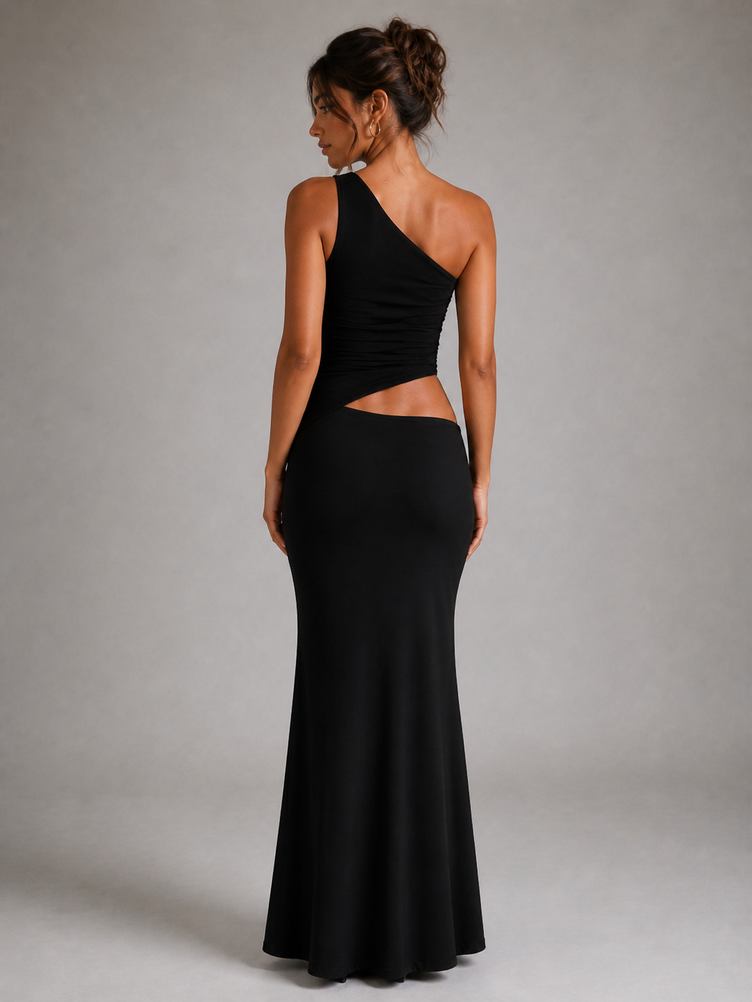 CHLOÉ – ROBE LONGUE ASYMÉTRIQUE À ÉPAULE UNIQUE