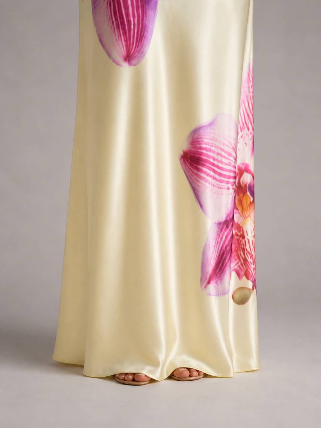 CELESTE - ROBE LONGUE ÉLÉGANTE À IMPRIMÉ ORCHIDÉE