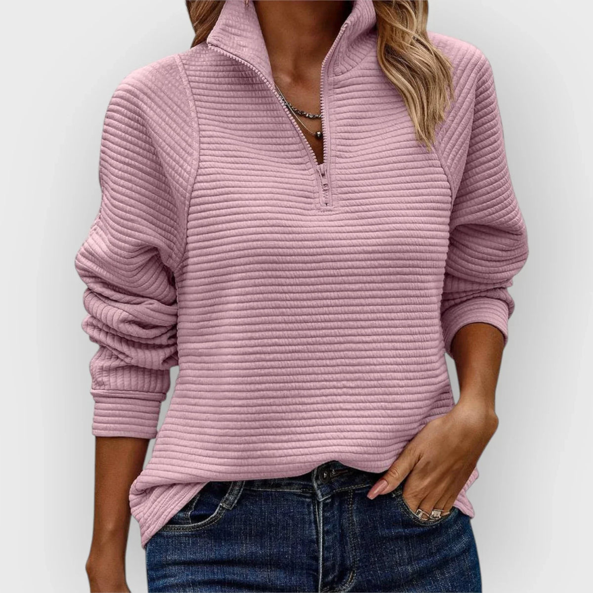 Ivy | Pull Chic Décontracté à Col Zippé