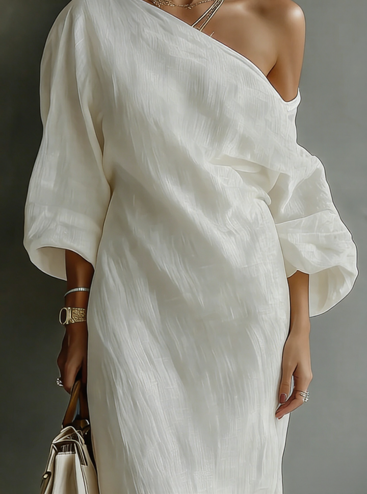 Soline | Robe longue fluide asymétrique élégante