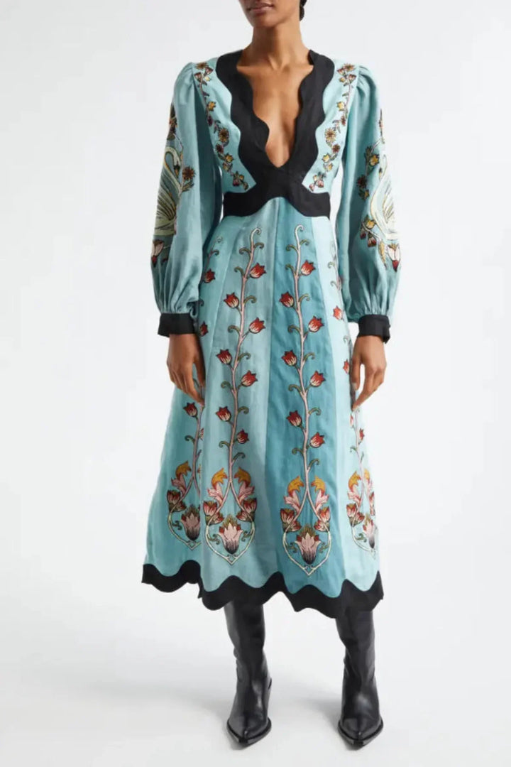 Robe Midi Bleu