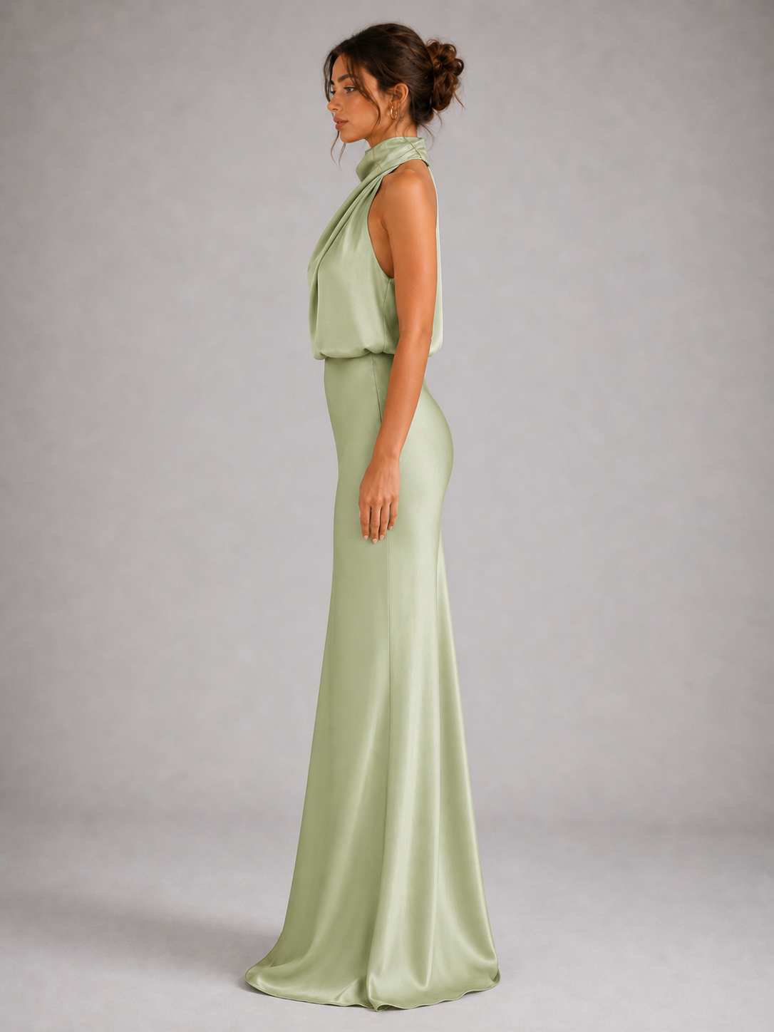 ÉPURE - ROBE LONGUE SATINÉE AU DRAPÉ LUXUEUX