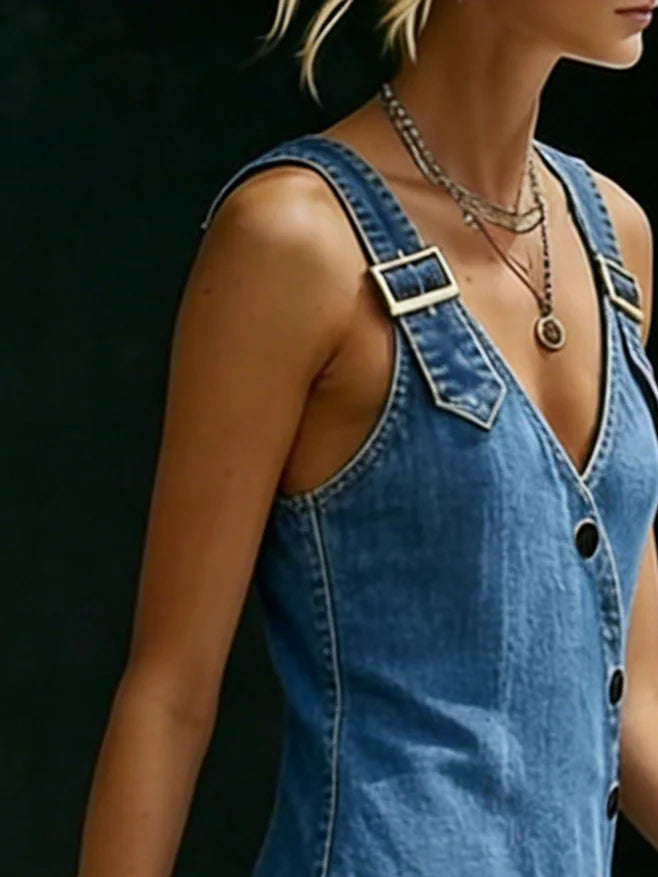 Camille™ | Robe Denim Élégante