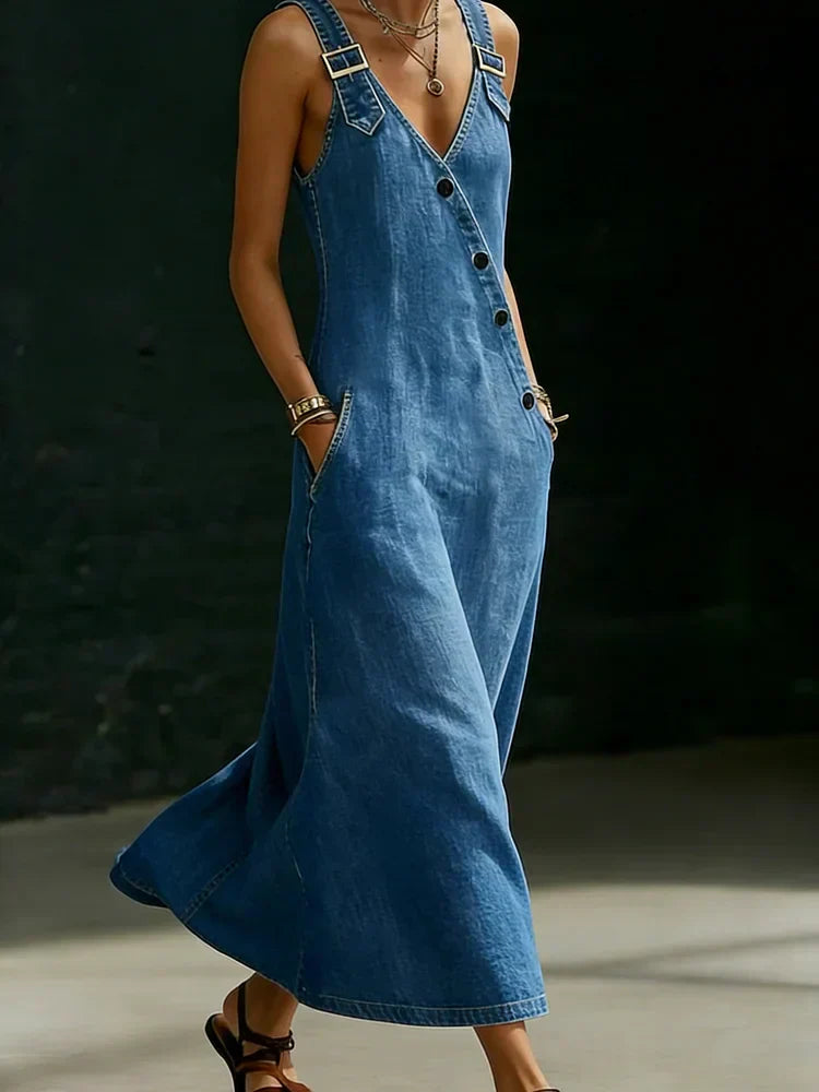 Camille™ | Robe Denim Élégante