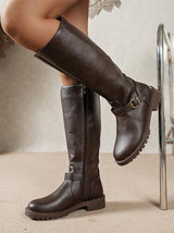 Bottes orthopédiques Camille marron foncé à boucle