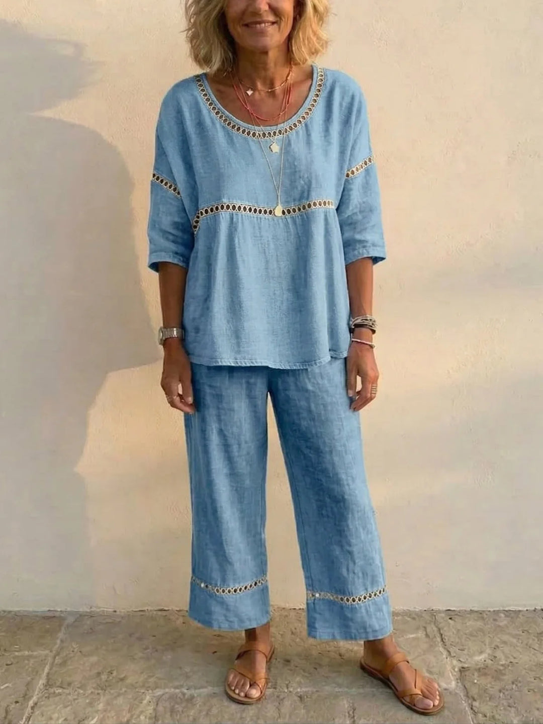 Colette™ | Ensemble en Coton Ajouré