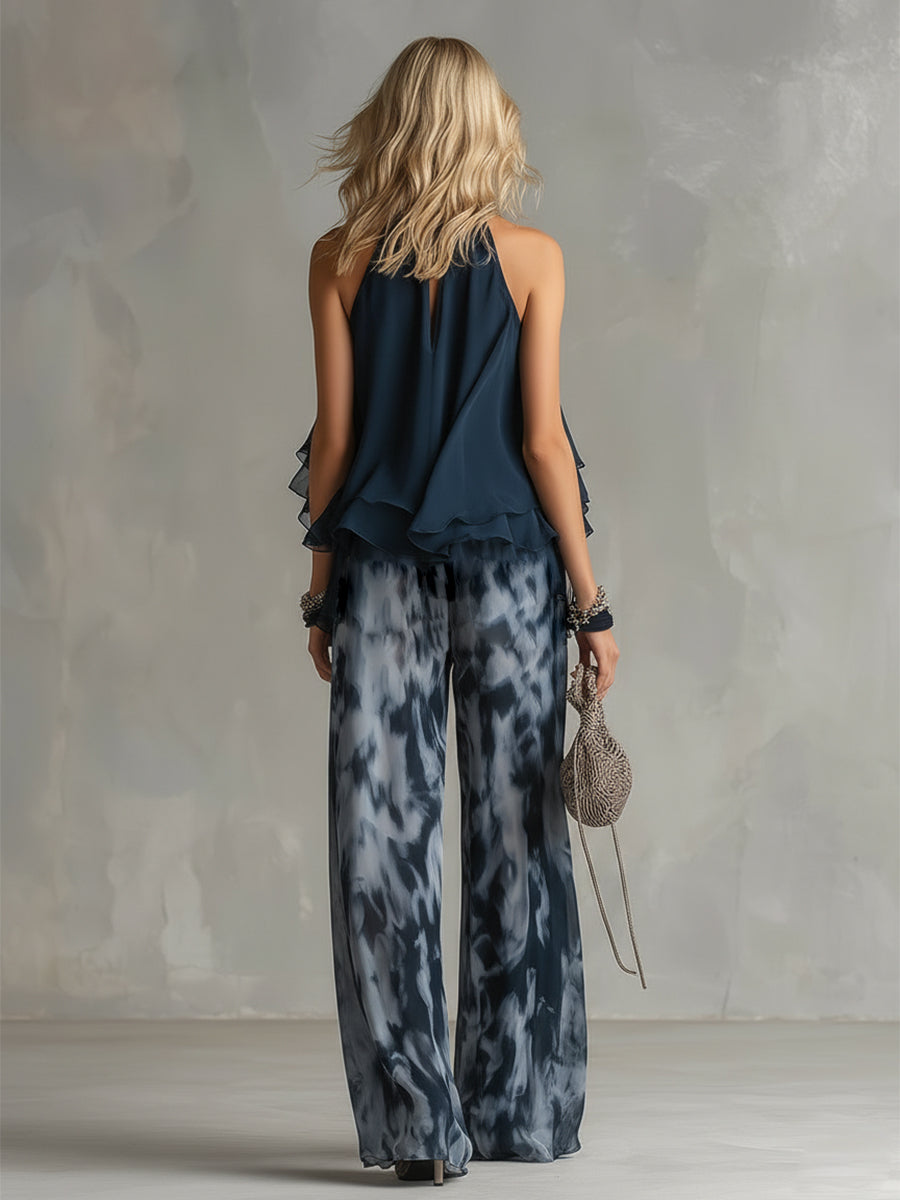 Élise | Ensemble élégant aérien avec top fluide et pantalon ample