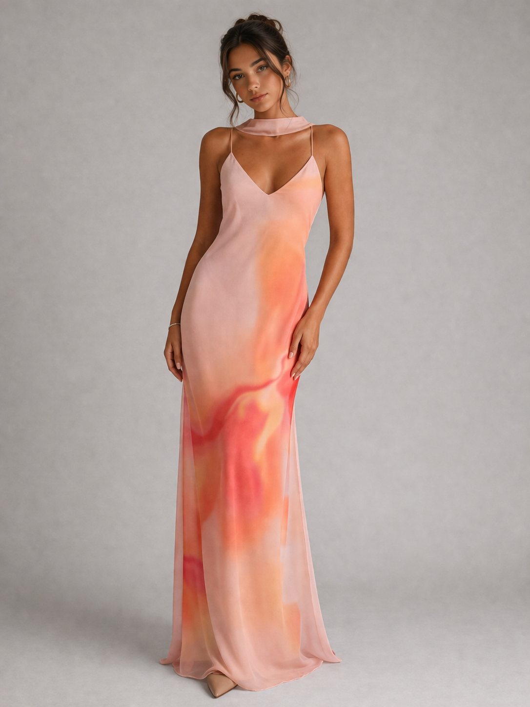 SOLÈNE – ROBE LONGUE DOS NU DRAPÉE