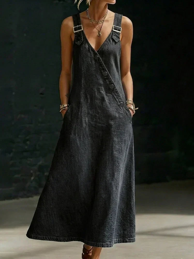 Camille™ | Robe Denim Élégante