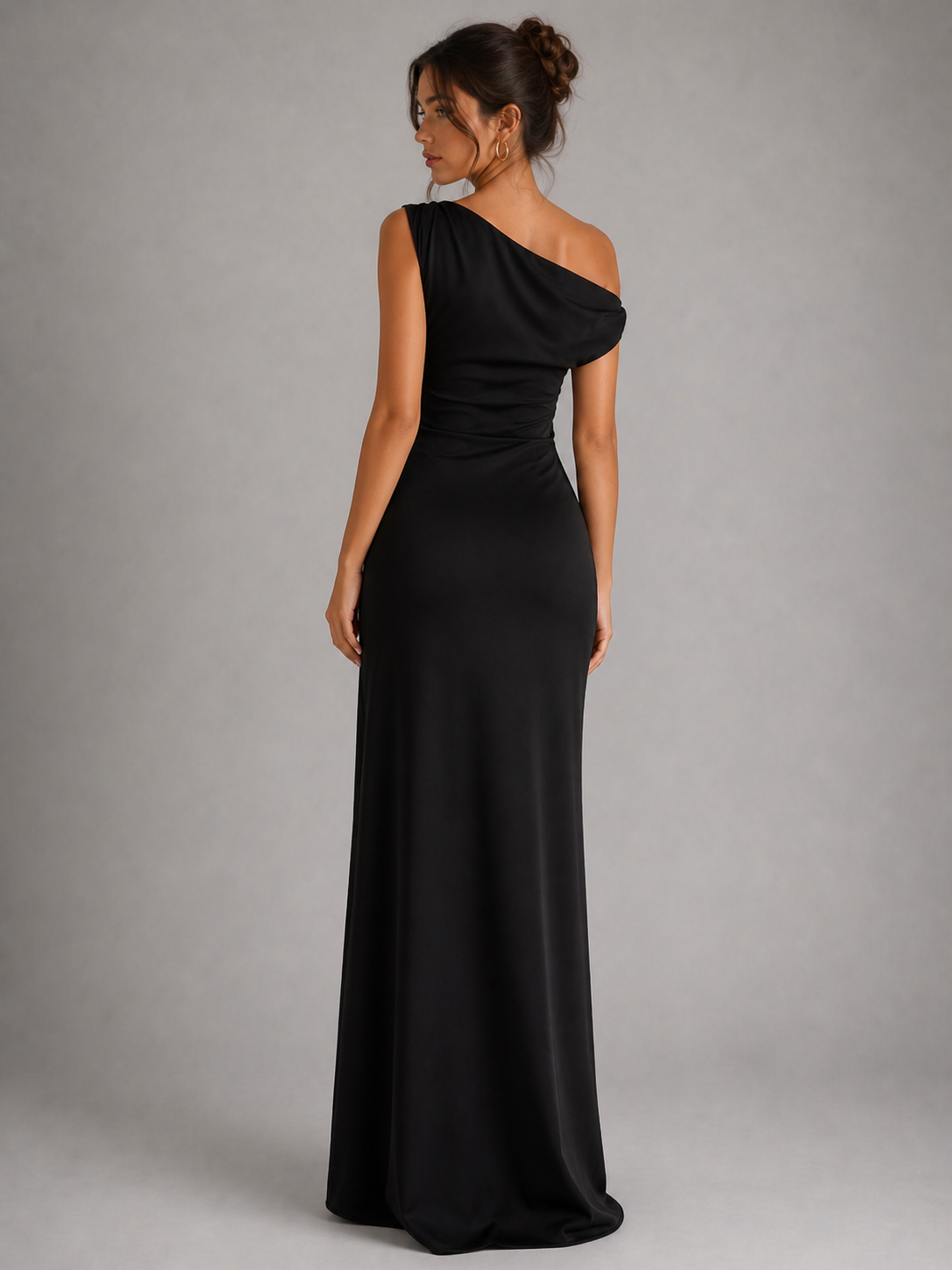 CIELA - ROBE LONGUE SATINÉE ASYMÉTRIQUE