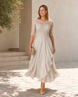 Célestine™ | Robe longue élégante à détails en dentelle