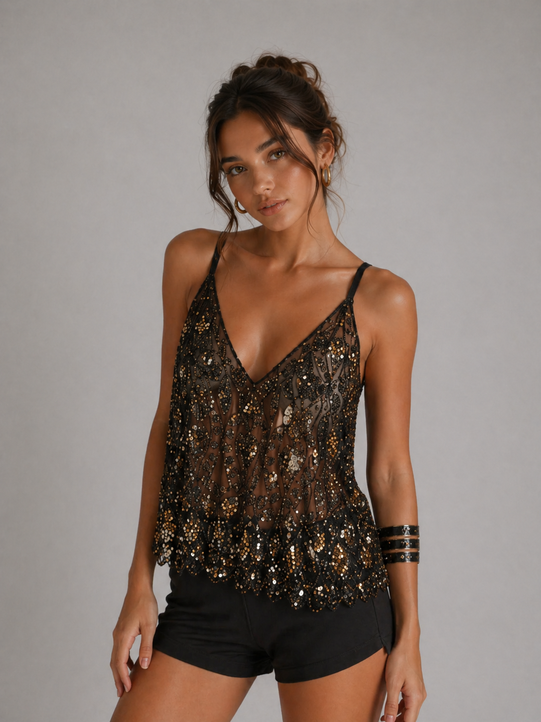 CÉLIA – TOP À SEQUINS DOS NU
