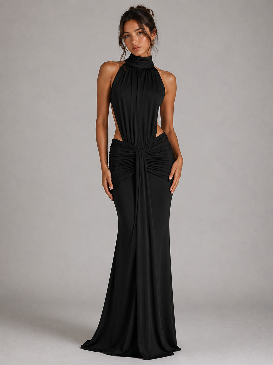 MAËLLE - ROBE LONGUE RUCHÉE DOS NU