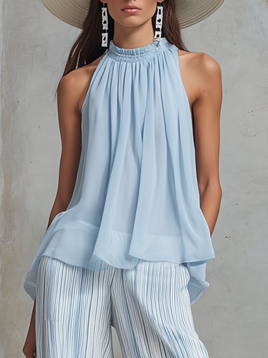 Élise | Ensemble fluide élégant avec top léger et pantalon large