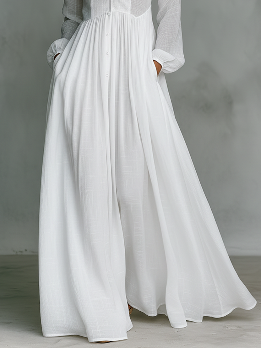 Amélie™ | Robe longue fluide en mélange de lin