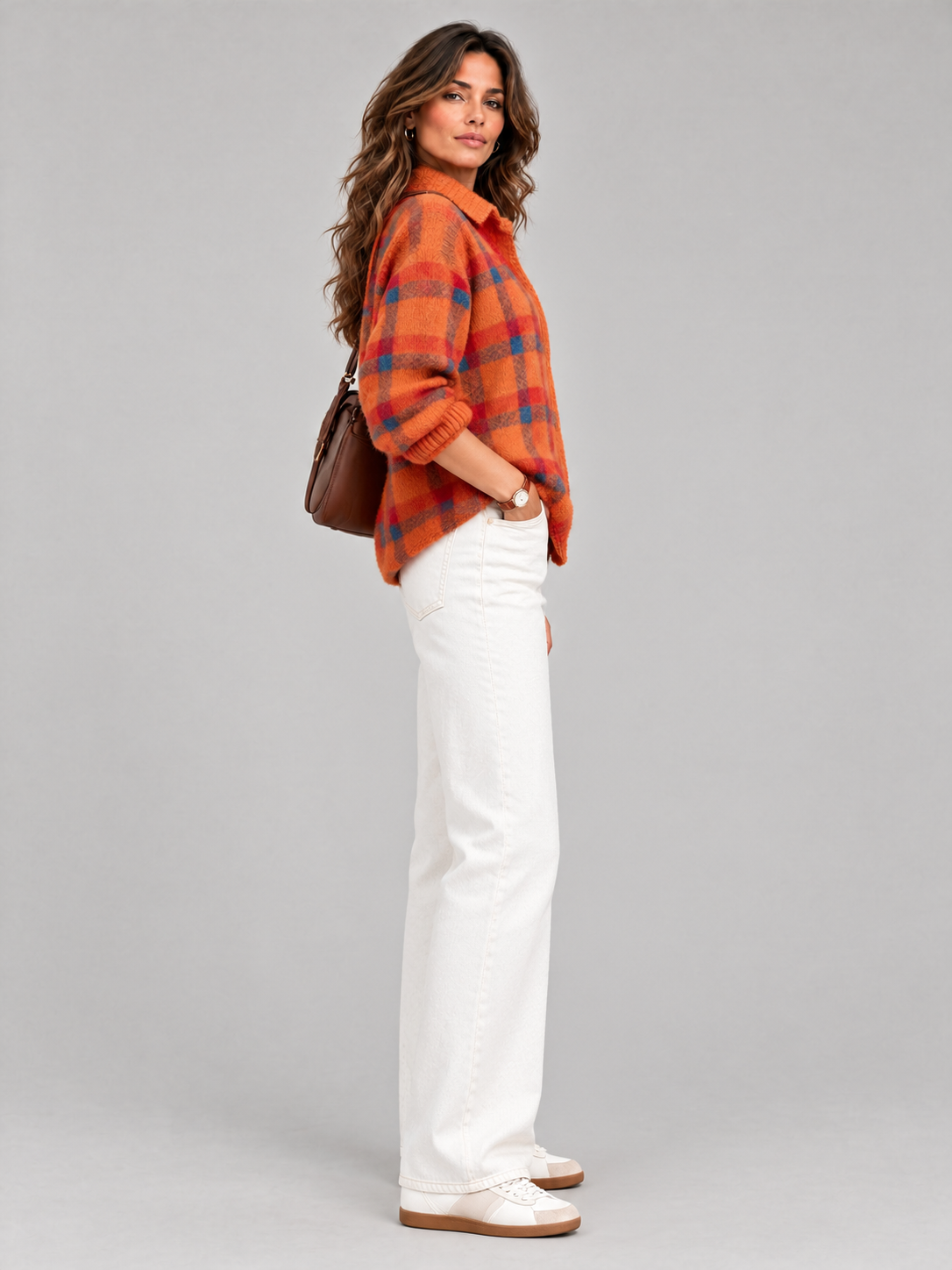Capucine™ | Veste en tricot à carreaux