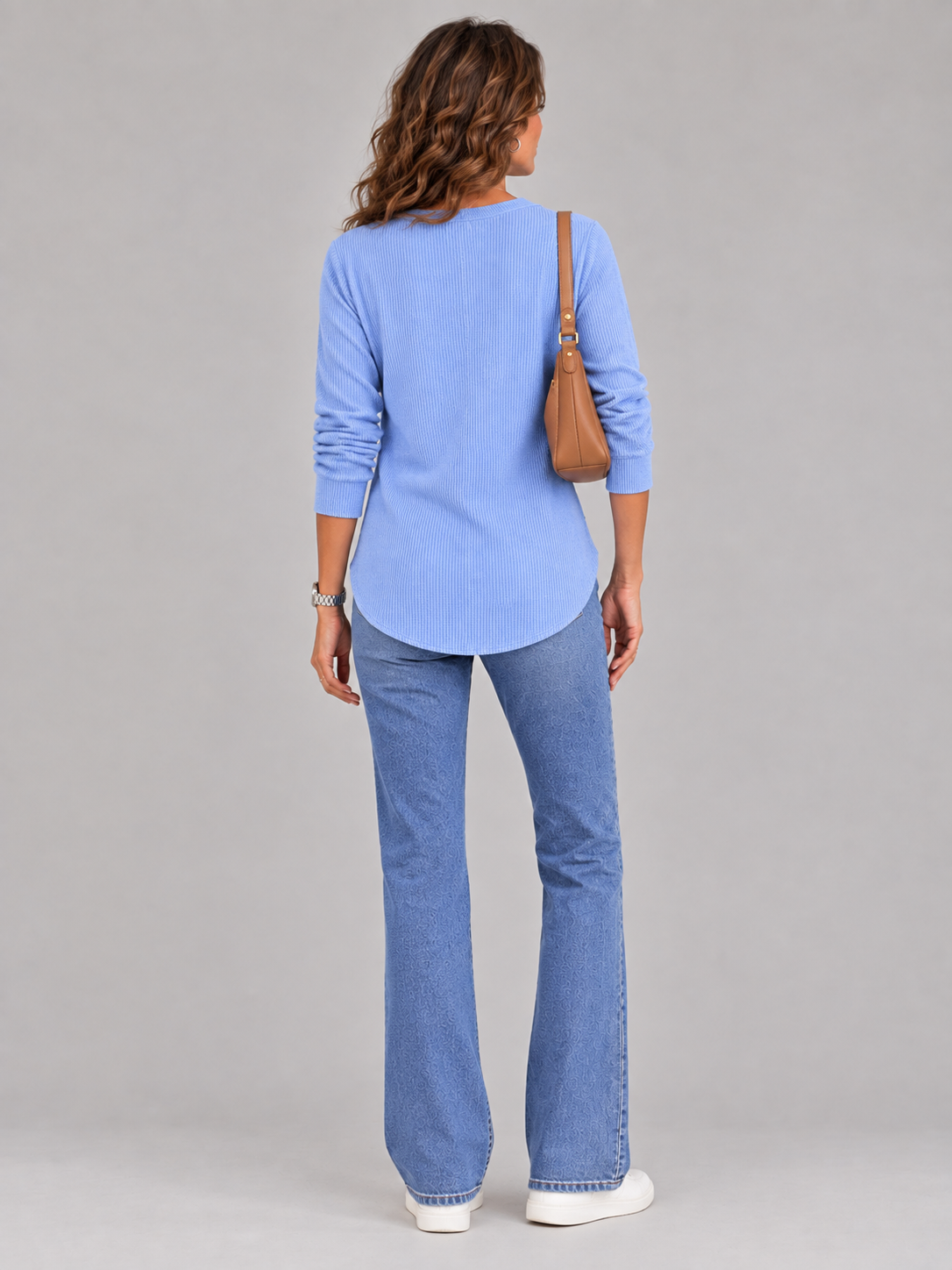 Blanche™ | Tunique Henley avec boutons