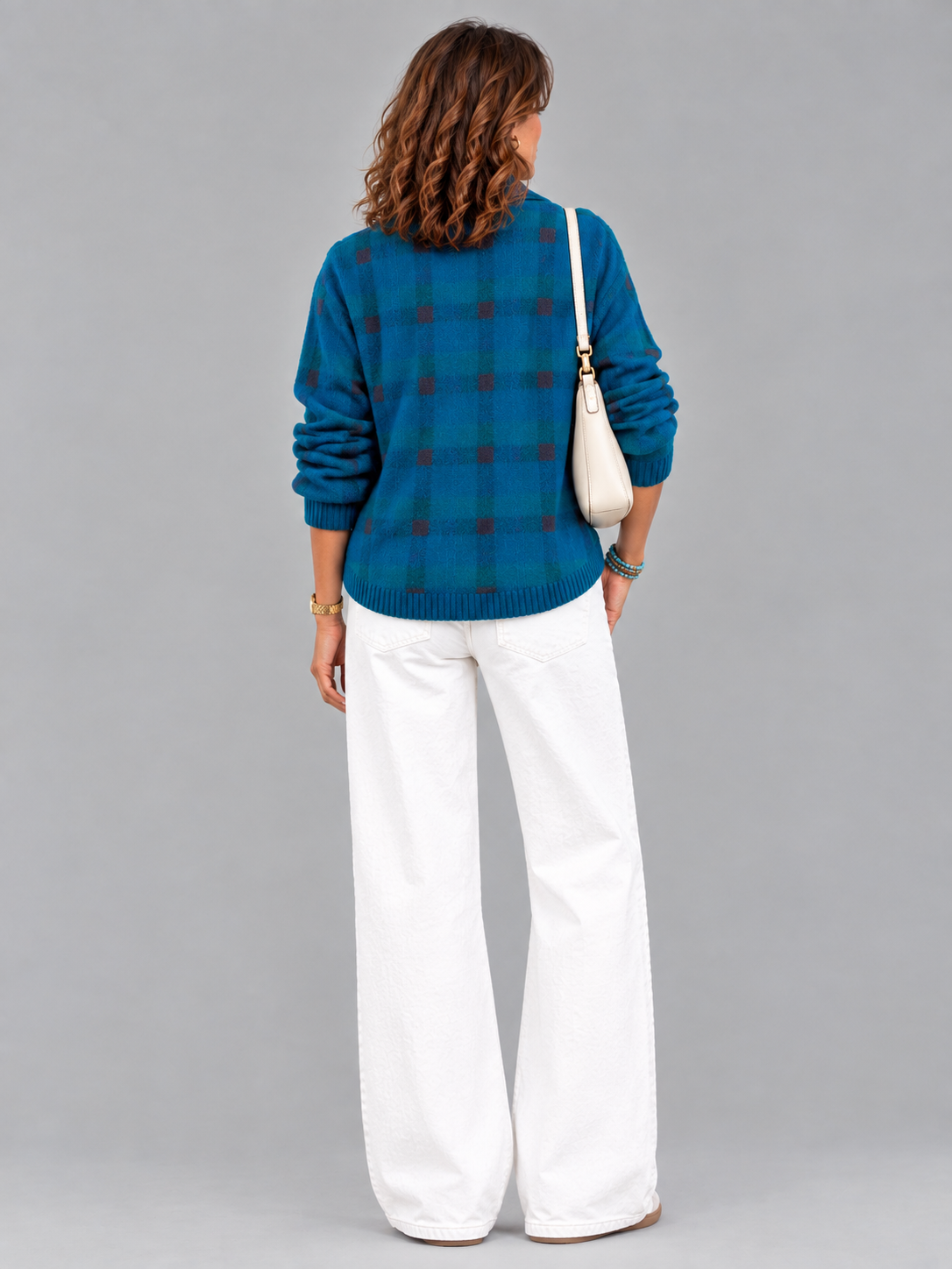 Capucine™ | Veste en tricot à carreaux