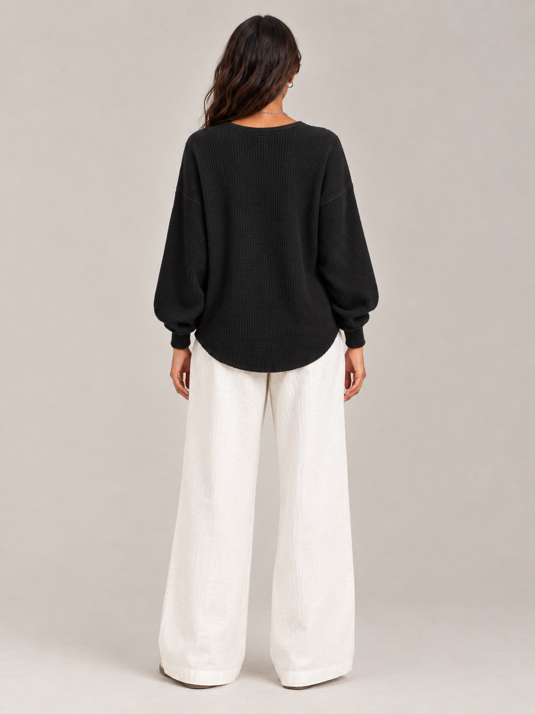 Félicité™ | Sweat-shirt Henley gaufré
