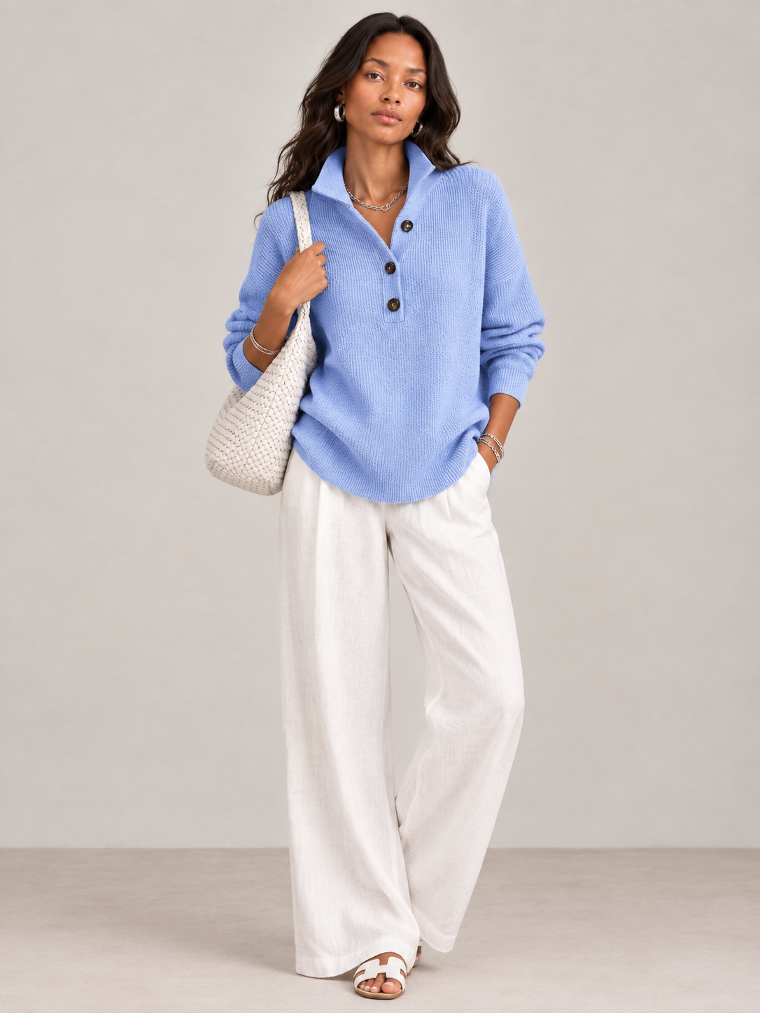 Pauline™ | Polo en jersey avec col V