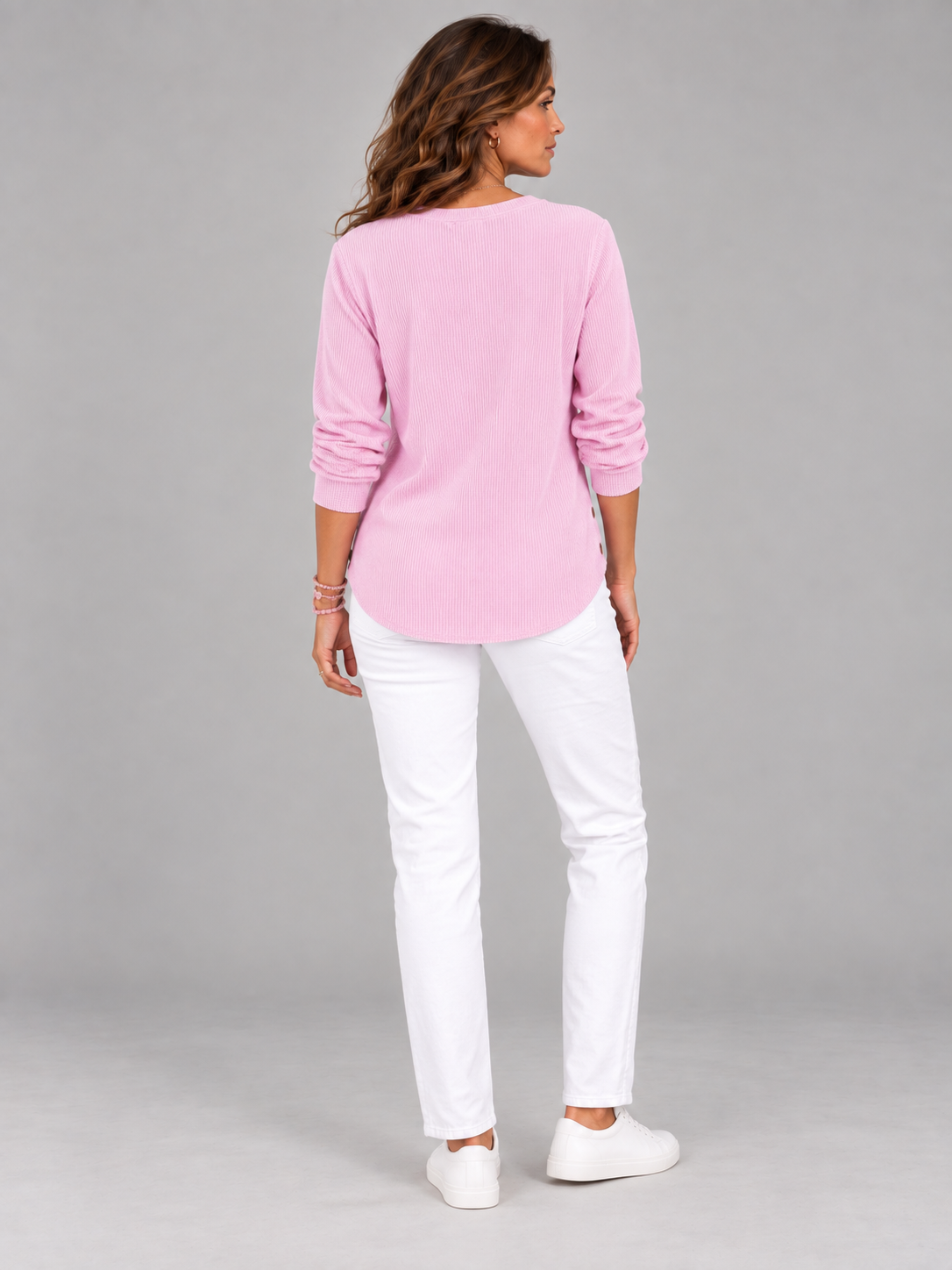 Blanche™ | Tunique Henley avec boutons