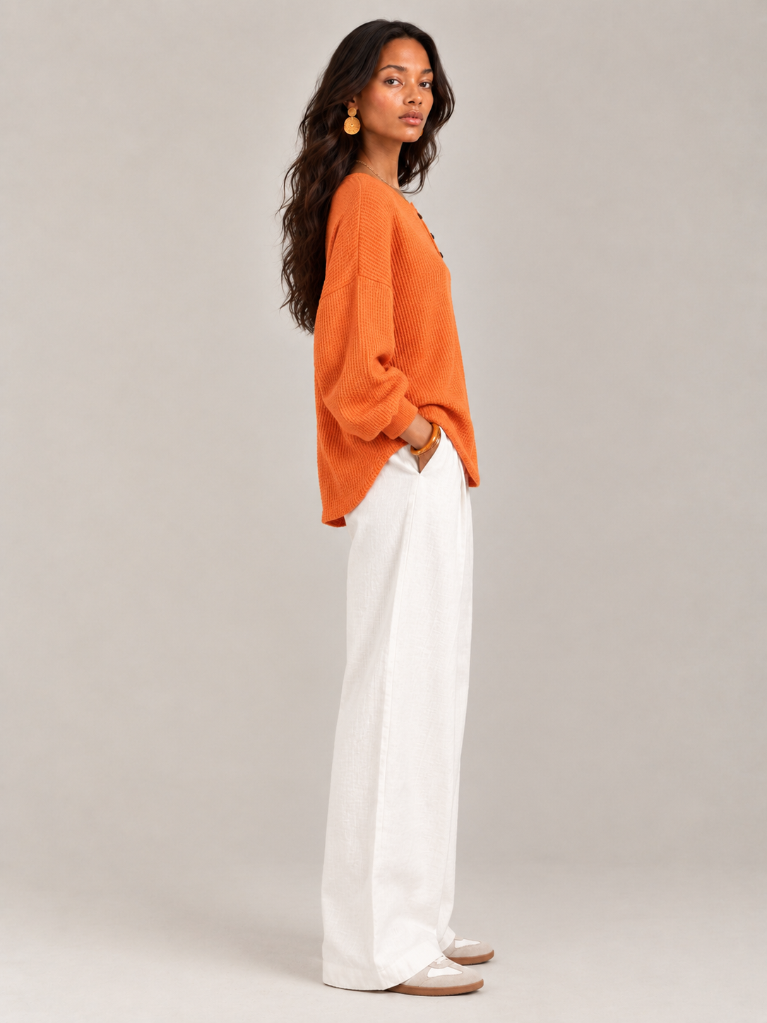 Félicité™ | Sweat-shirt Henley gaufré