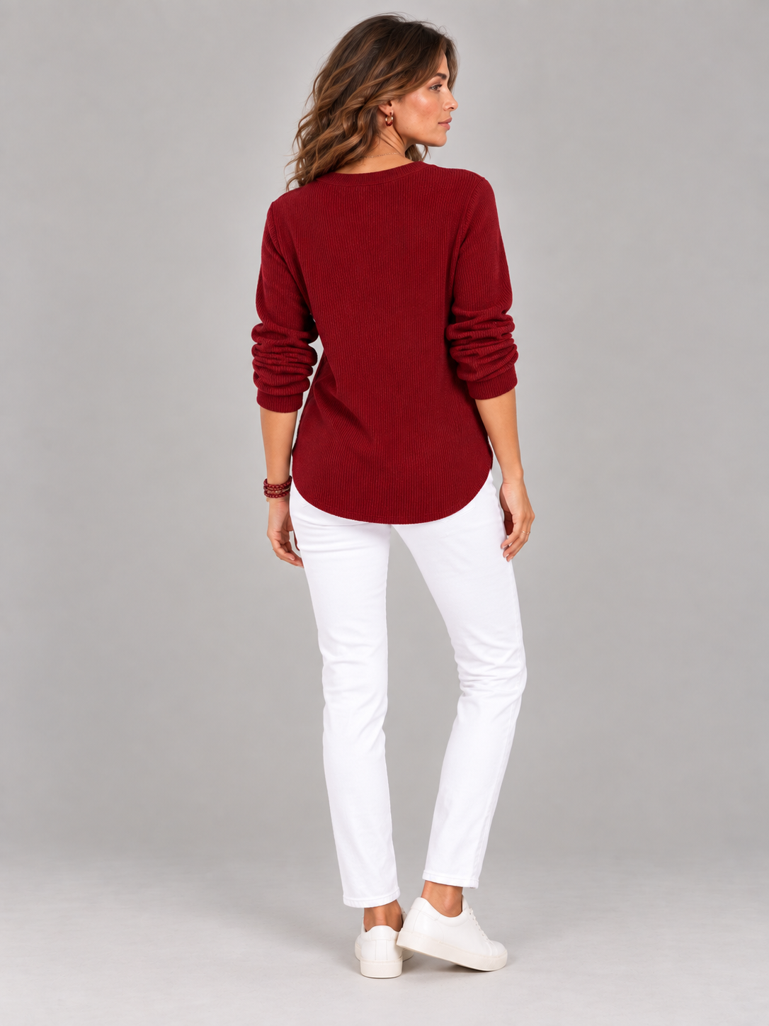 Blanche™ | Tunique Henley avec boutons