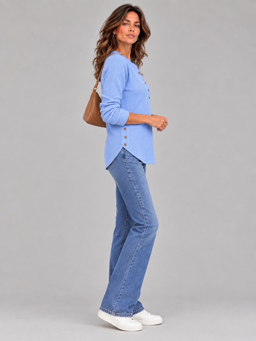 Blanche™ | Tunique Henley avec boutons