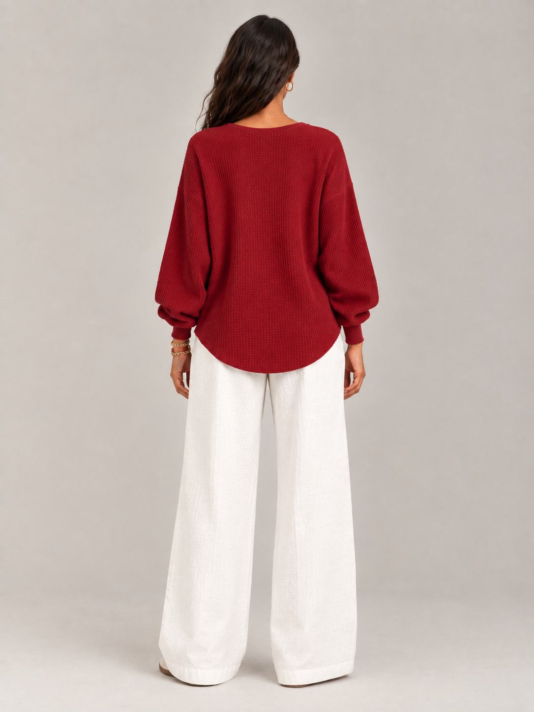 Félicité™ | Sweat-shirt Henley gaufré