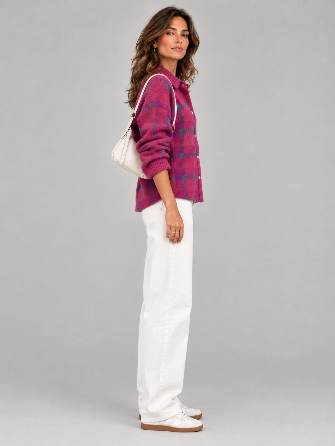 Capucine™ | Veste en tricot à carreaux