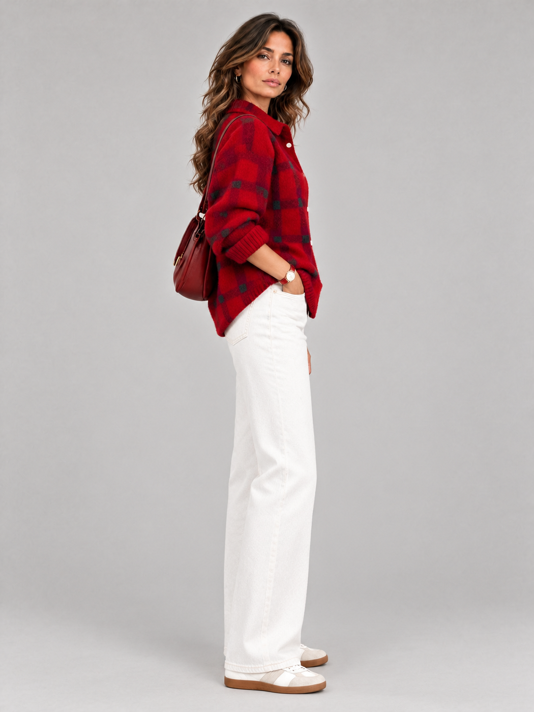 Capucine™ | Veste en tricot à carreaux