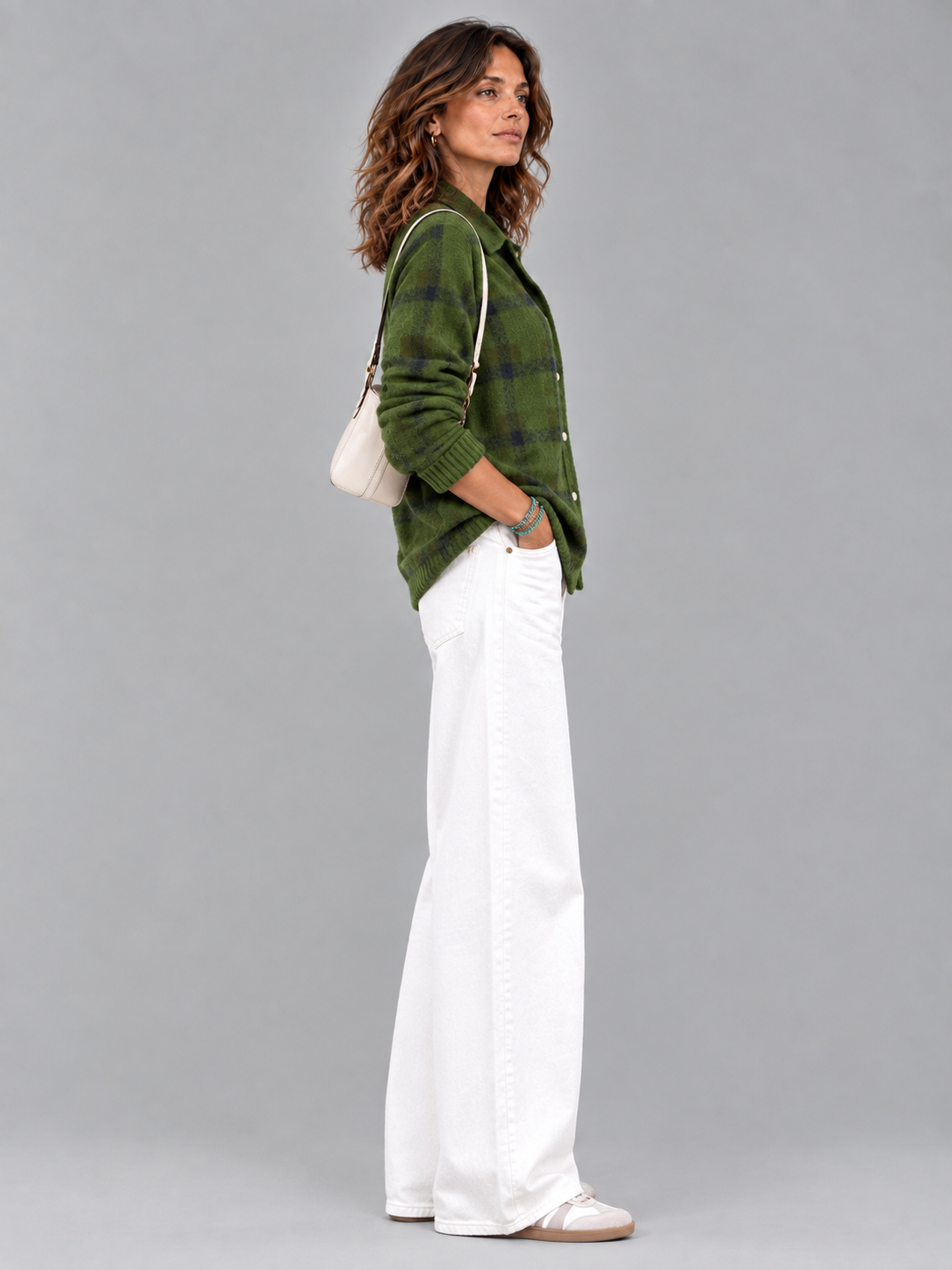 Capucine™ | Veste en tricot à carreaux
