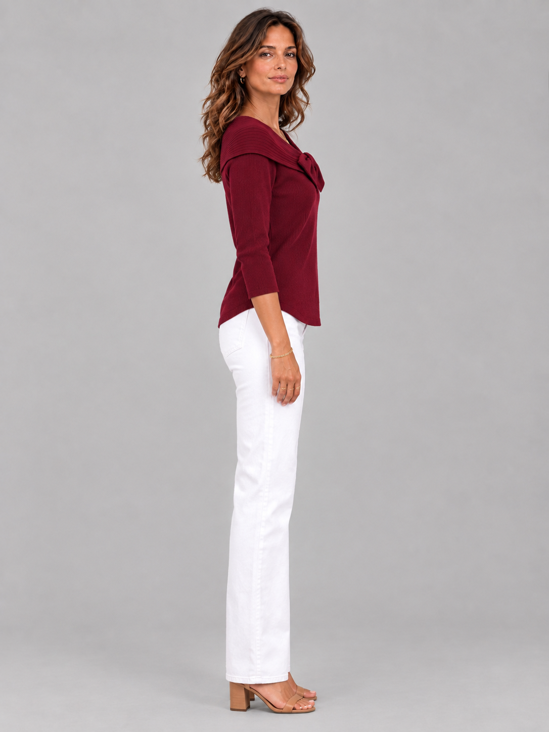 Delphine™ | Pull avec nœud et col rond