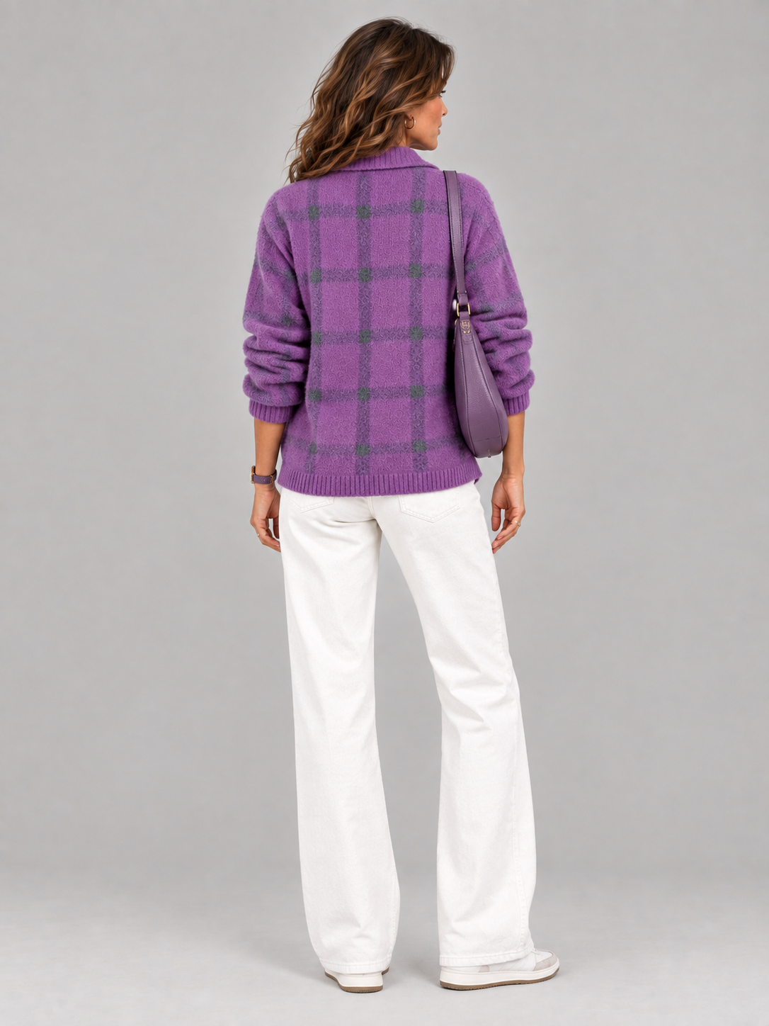 Capucine™ | Veste en tricot à carreaux