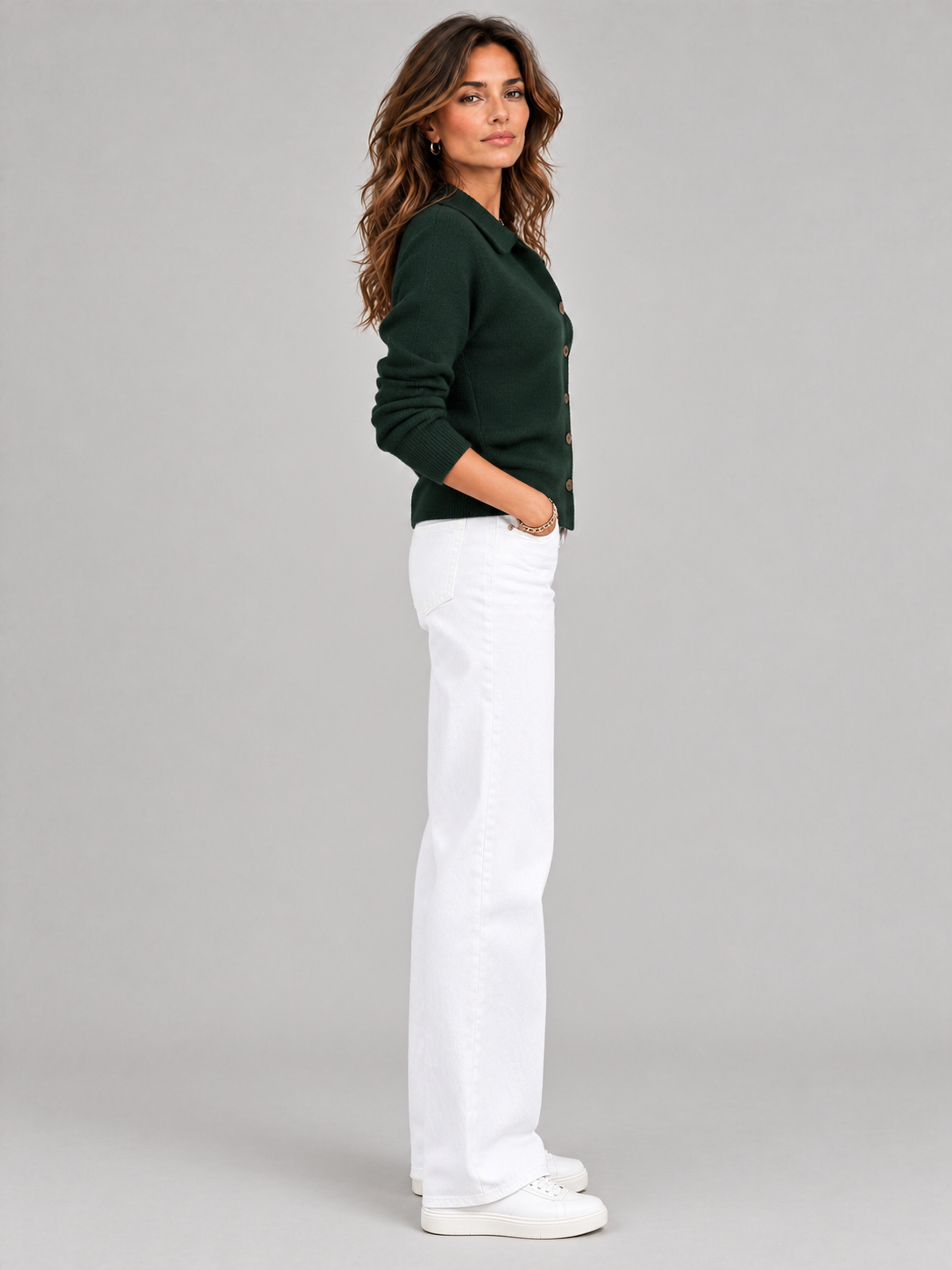 Odette™ | Veste en tricot avec col et boutons