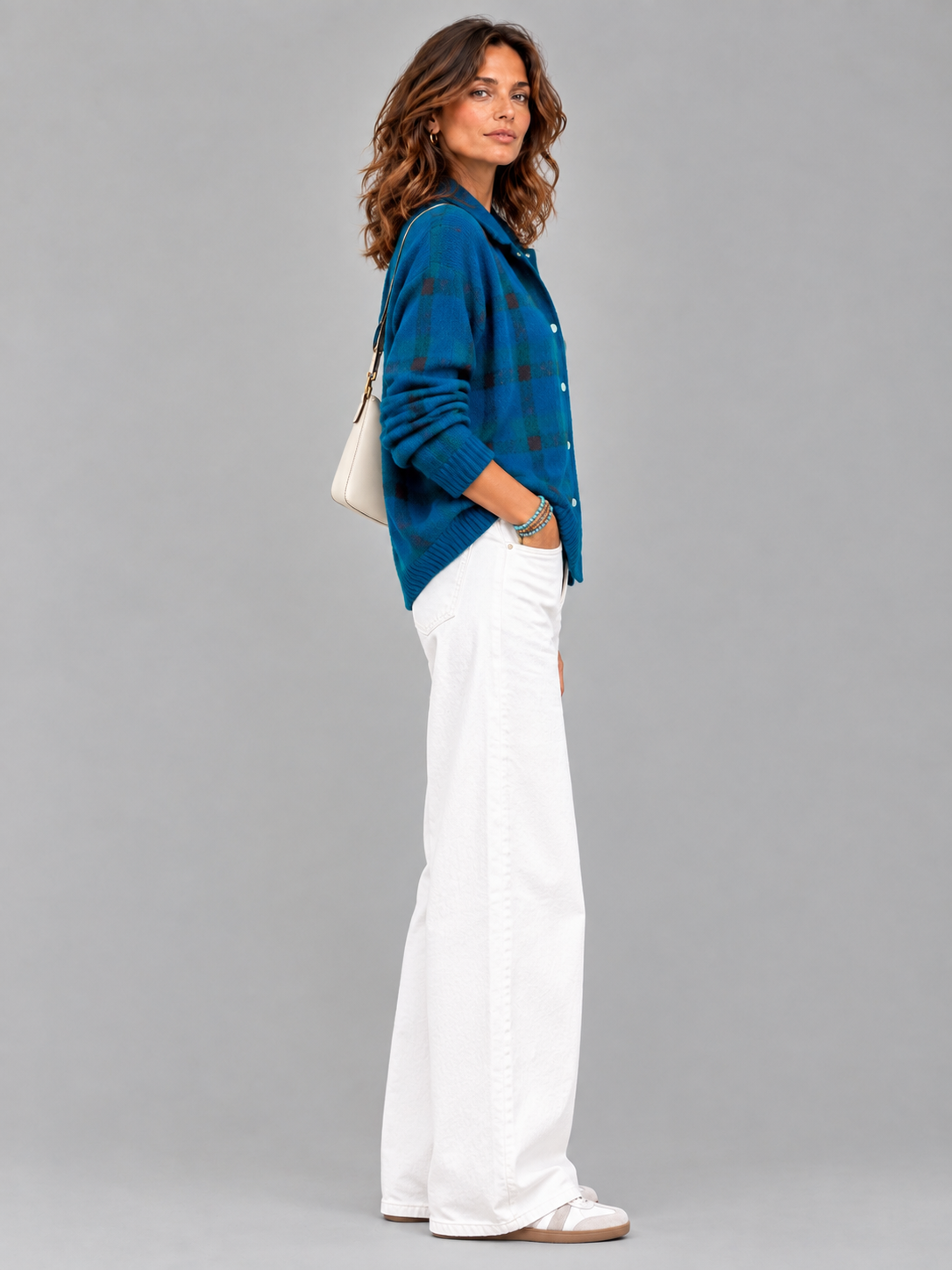 Capucine™ | Veste en tricot à carreaux