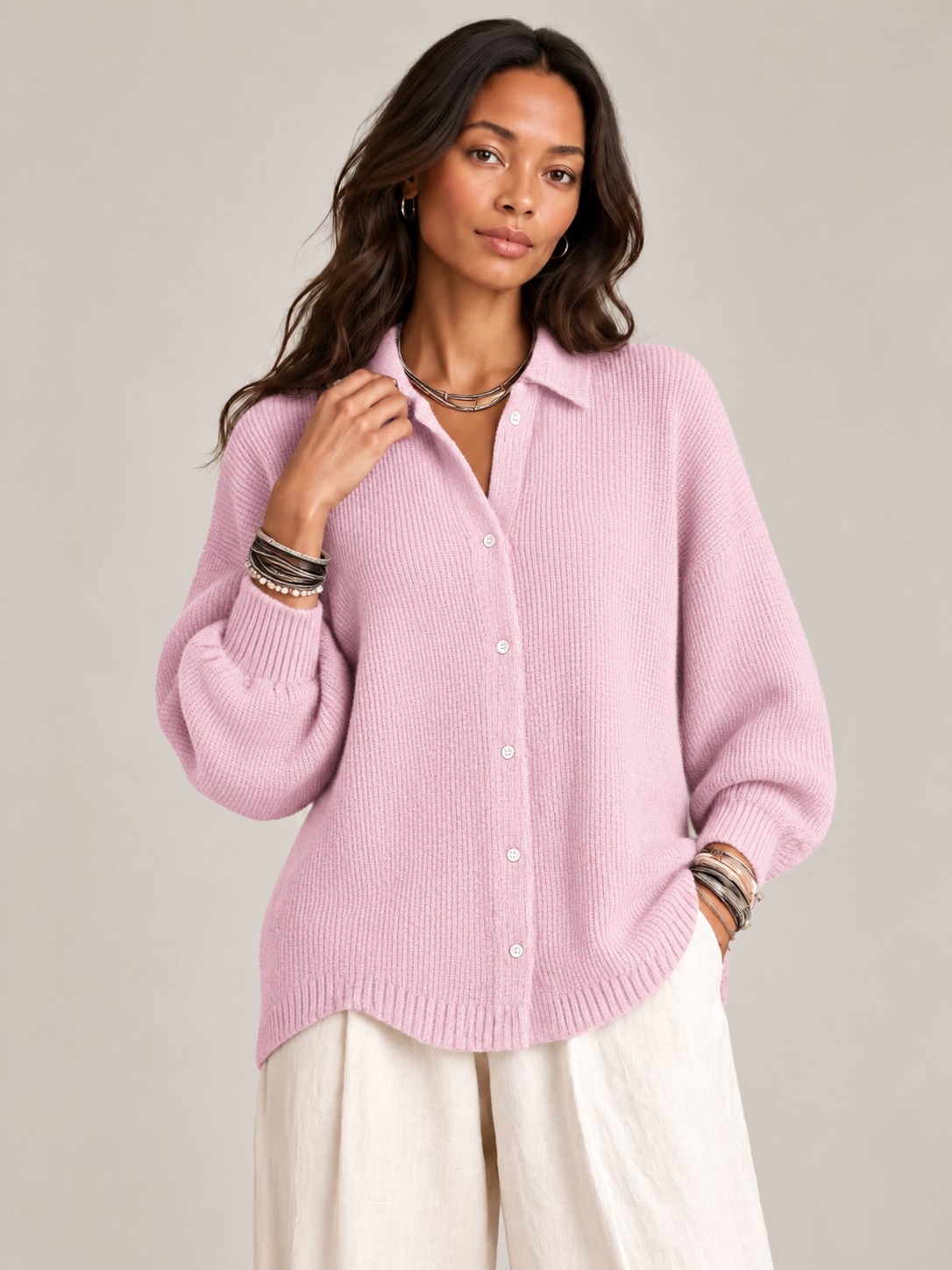 Camille™ | Veste en maille texturée avec boutons