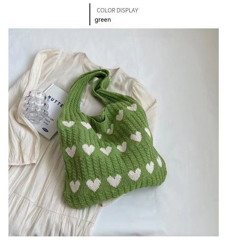 ROSÉLINE – SAC HEARTKNIT À MOTIFS CŒURS