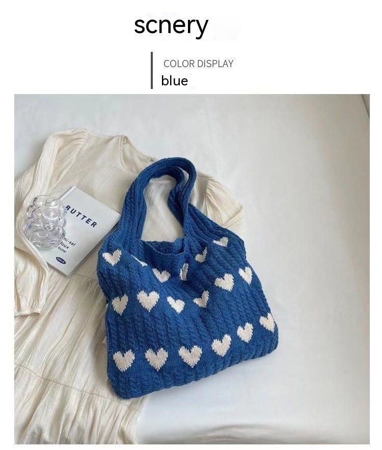 ROSÉLINE – SAC HEARTKNIT À MOTIFS CŒURS
